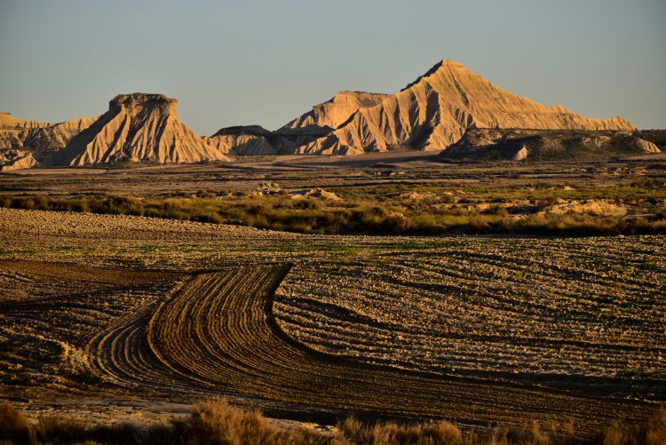 Bardenas Reales Espagne Navarre Désert Paysage Heures d'or Argile Ocre