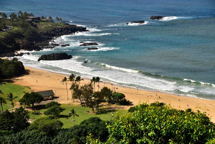 Hawaï Oahu Plage Corail Coucher de Soleil Sunset Beach Bay Turtle bay