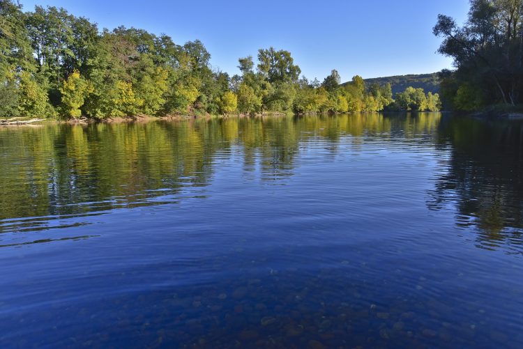 Cingle de Montfort Couleurs Automne Rivière Dordogne Reflets