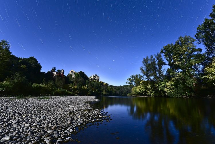 Dordogne Nuit Paysage nocturne Lune Etoiles Reflets