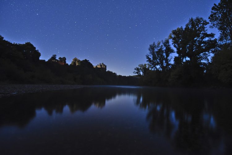 Dordogne Nuit Paysage nocturne Lune Etoiles Reflets
