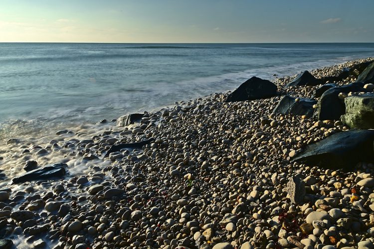 Île d'Oléron Pose longue Ecume Vagues Brumeux Sable Galets Décembre