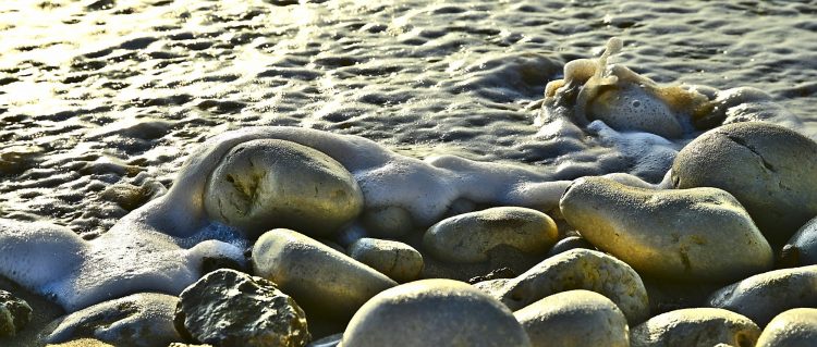 Île d'Oléron Pose longue Ecume Vagues Brumeux Sable Galets Décembre