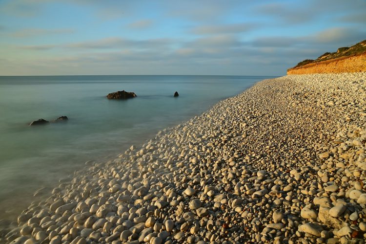 Île d'Oléron Pose longue Ecume Vagues Brumeux Sable Galets Décembre