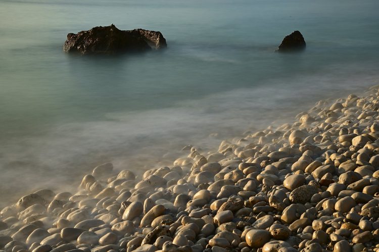Île d'Oléron Pose longue Ecume Vagues Brumeux Sable Galets Décembre