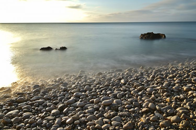 Île d'Oléron Pose longue Ecume Vagues Brumeux Sable Galets Décembre