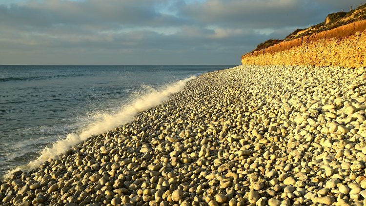 Île d'Oléron Pose longue Ecume Vagues Brumeux Sable Galets Décembre