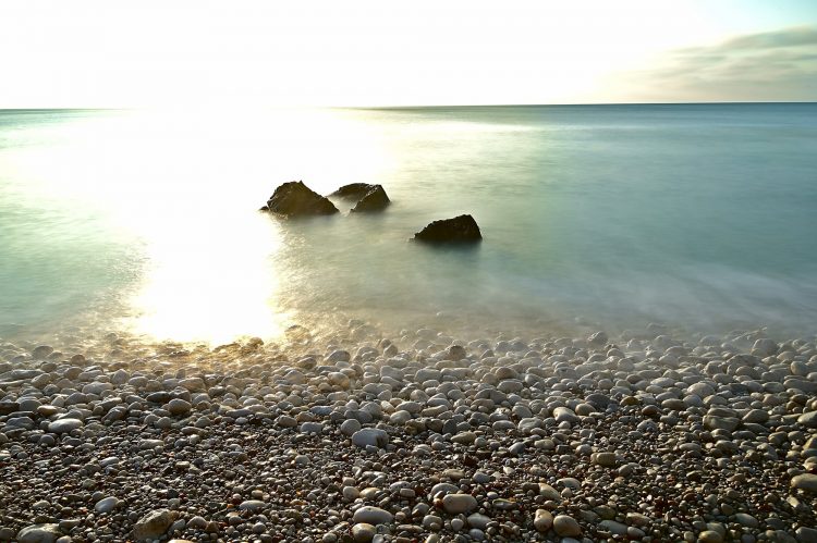 Île d'Oléron Pose longue Ecume Vagues Brumeux Sable Galets Décembre