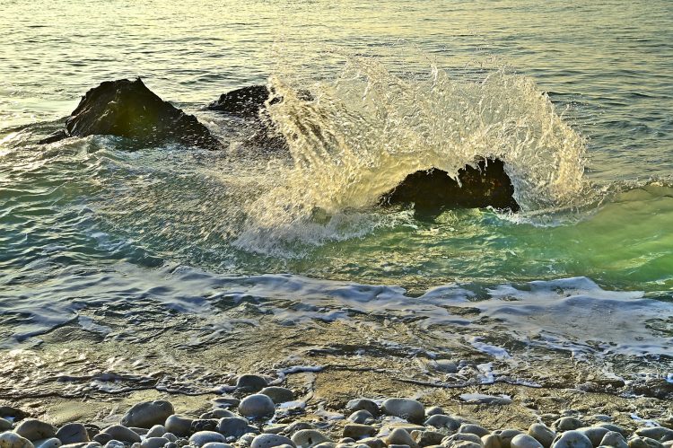 Île d'Oléron Pose longue Ecume Vagues Brumeux Sable Galets Décembre