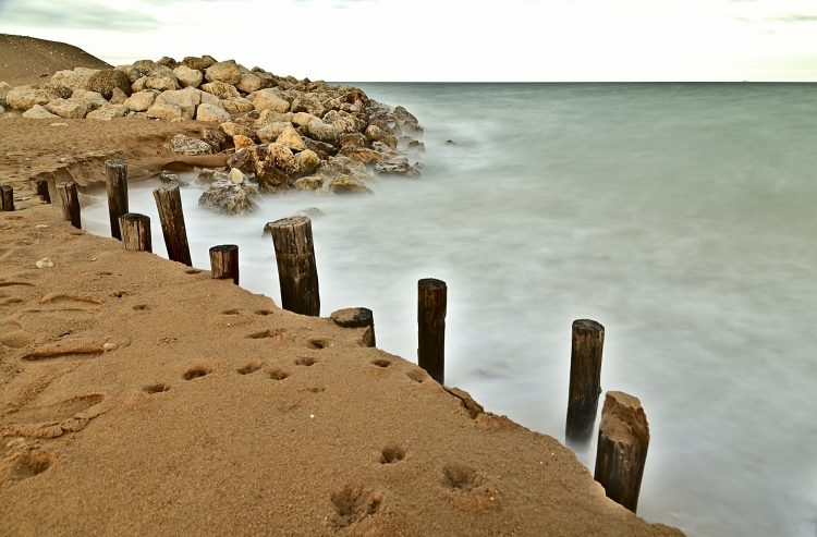 Île d'Oléron Pose longue Ecume Vagues Brumeux Sable Galets Décembre
