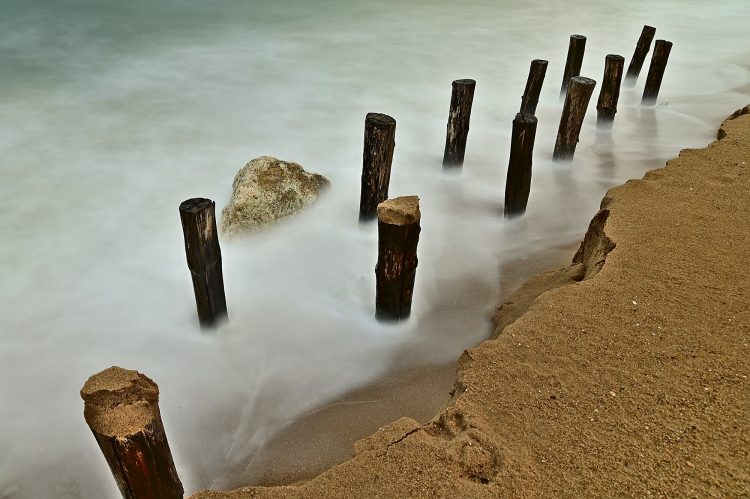 Île d'Oléron Pose longue Ecume Vagues Brumeux Sable Galets Décembre