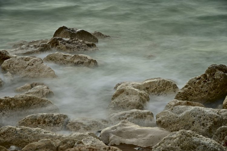 Île d'Oléron Pose longue Ecume Vagues Brumeux Sable Galets Décembre