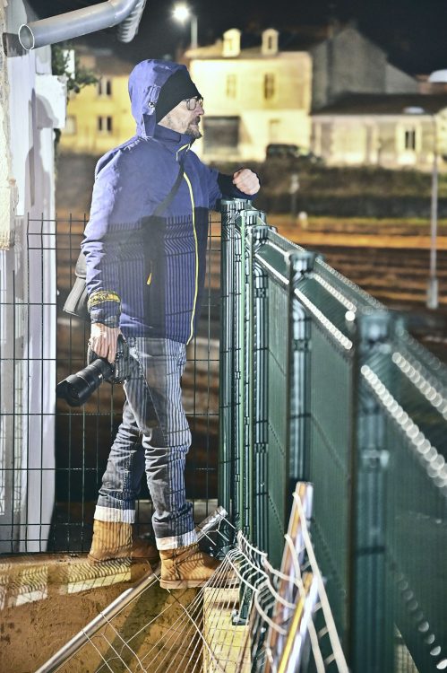 Travaux publics, Gare Périgueux, Nuit, Pose passerelle, Grue, Chantier