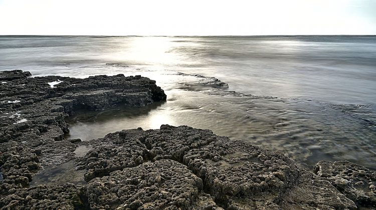 mer, océan, rocher, écume, pose longue, pose lente, île d'Oléron, flou