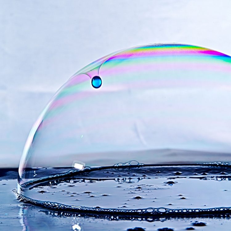 bulle de savon, haute vitesse, éclatement