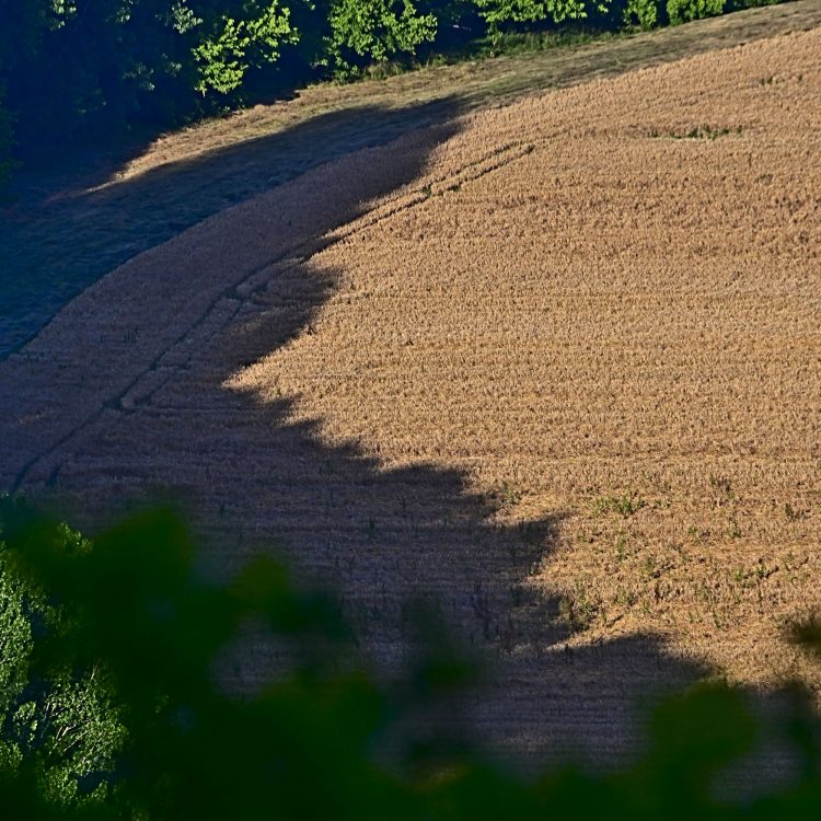 Valléede la Vézère, côte de Jord, coucher du soleil, ombres portées