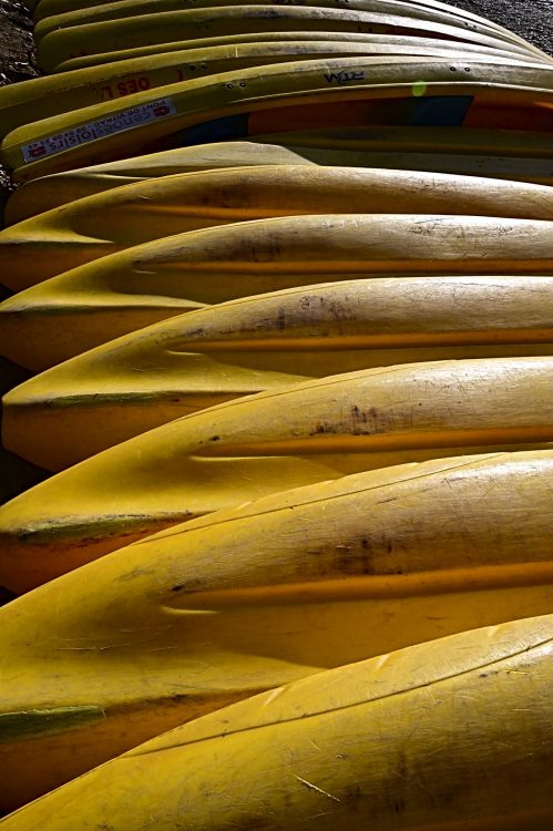 Jaune, canoë, défi photo
